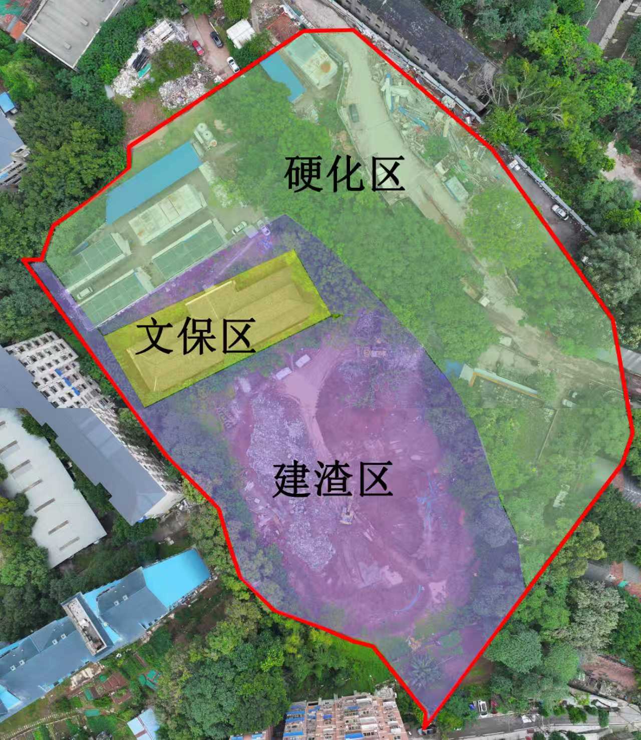 图1 地块航拍照片分区示意图