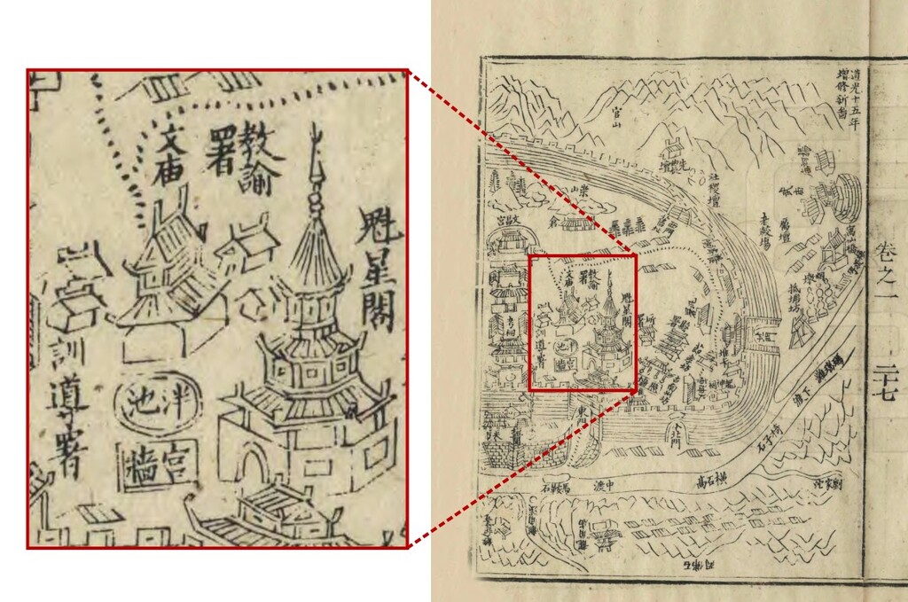 图12 綦江城池新图（取自：清同治《綦江县志》）