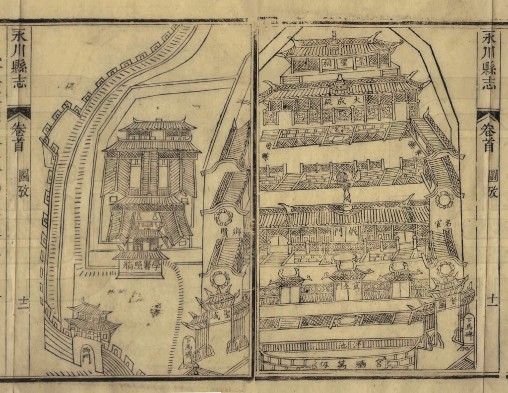 图10 永川文庙图（取自：清光绪《永川县志》）