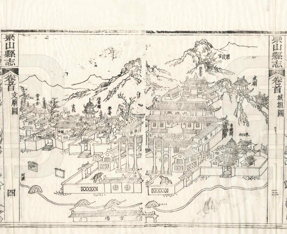 图6 梁山文庙图（取自：清光绪《梁山县志》）