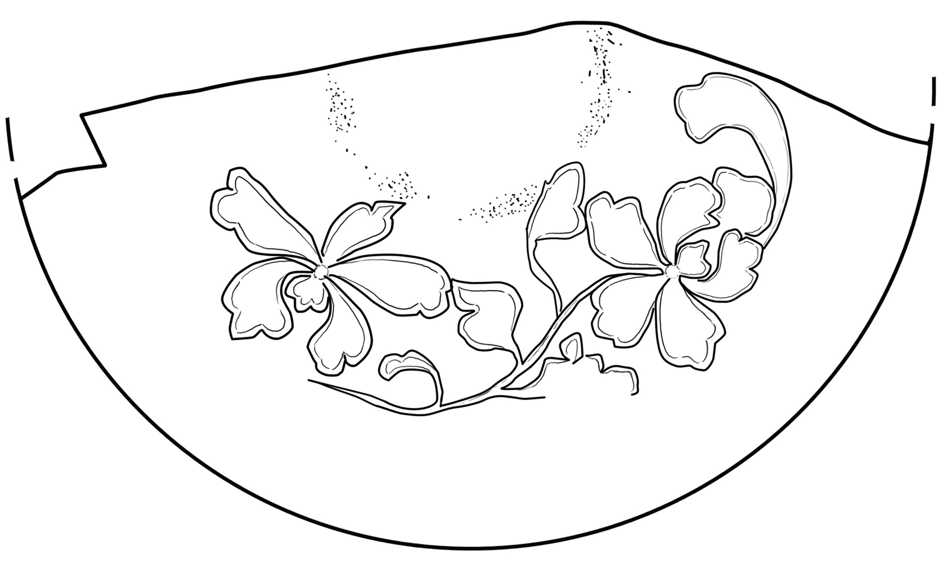 18.磁峰窑白釉碗内牡丹纹
