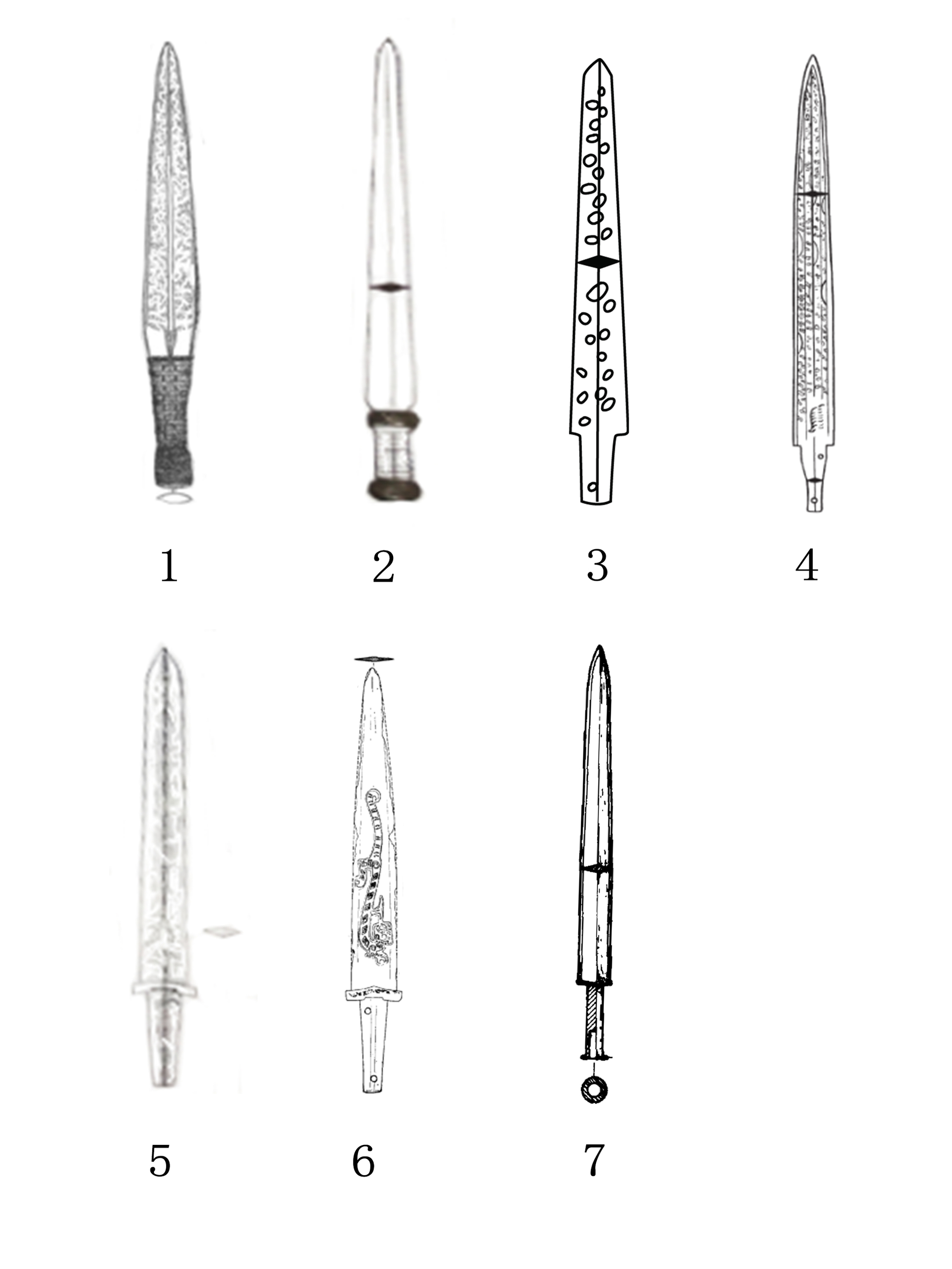 7图七  改装式剑、中原式剑