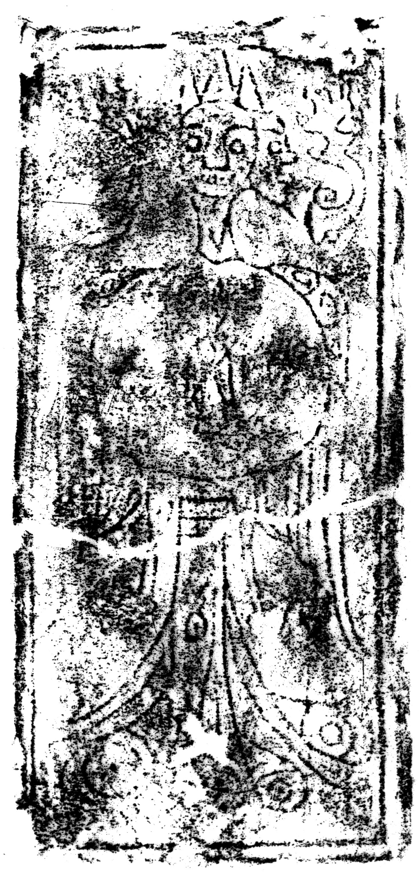 32大竹林画像砖墓三面羽人画像砖拓片(1)