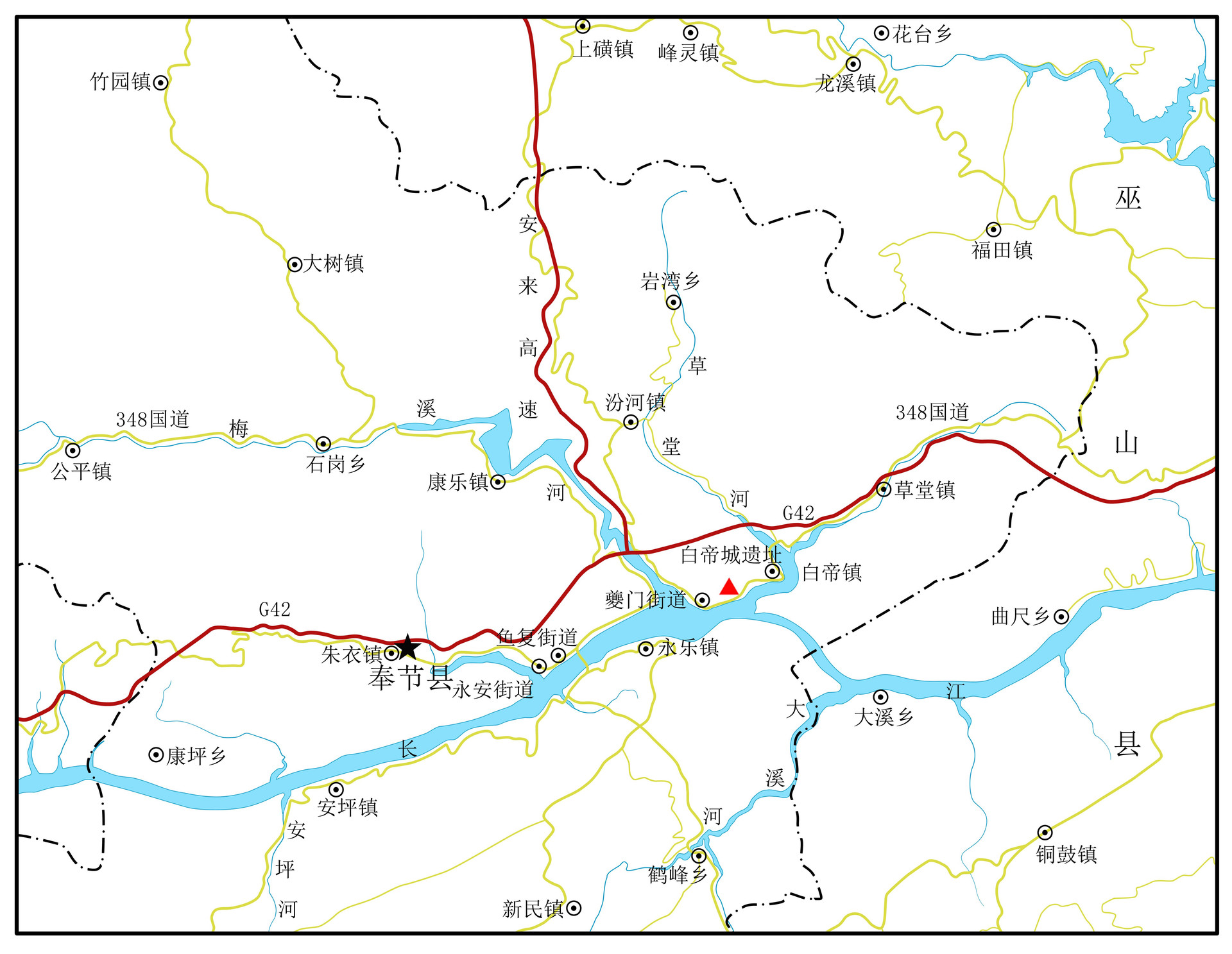 图1 白帝城遗址位置示意图